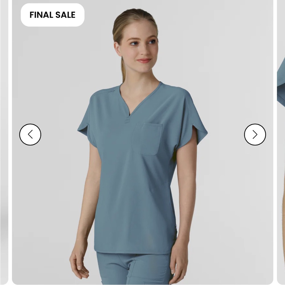WonderWink RENEW elemental Blue Dolman scrub Top XS